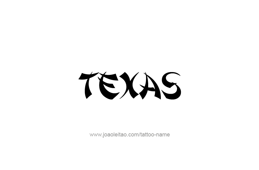 Tattoo Design USA State Name Texas