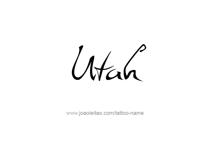 Tattoo Design USA State Name Utah