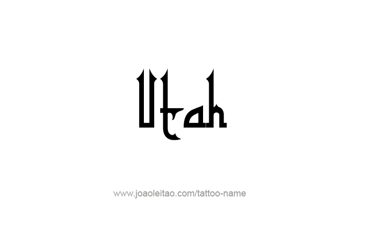 Tattoo Design USA State Name Utah