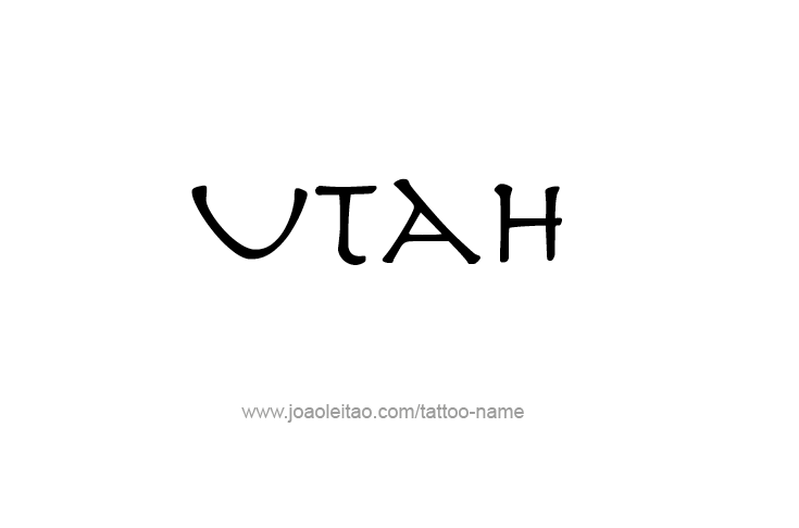 Tattoo Design USA State Name Utah