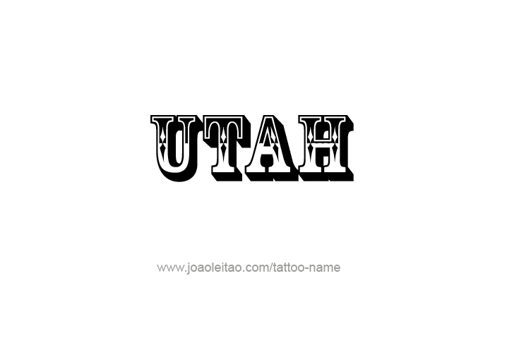 Tattoo Design USA State Name Utah