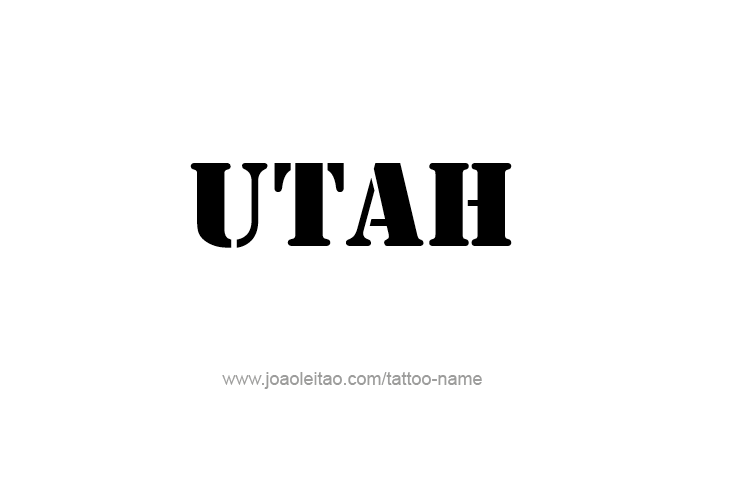 Tattoo Design USA State Name Utah