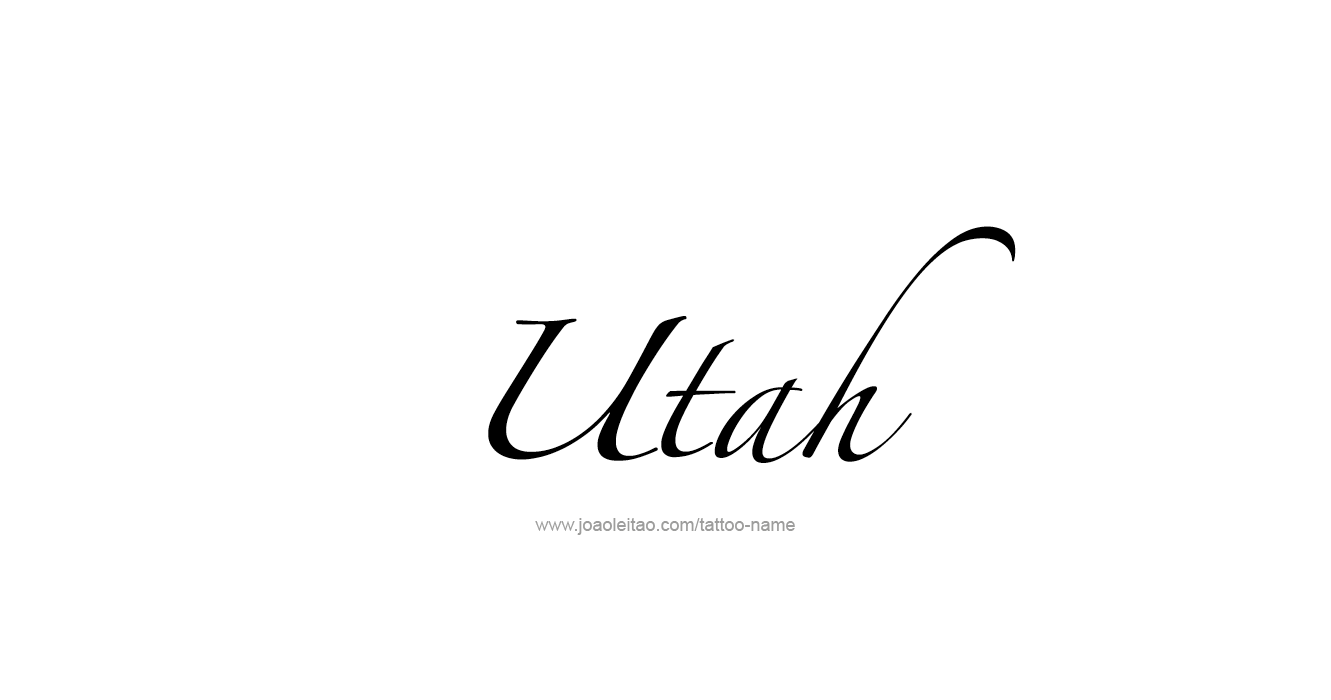 Tattoo Design USA State Name Utah