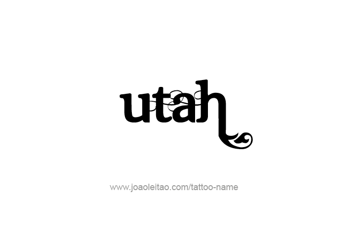 Tattoo Design USA State Name Utah