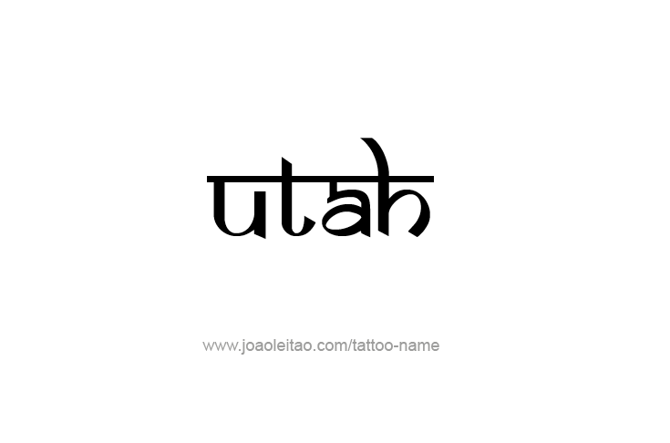 Tattoo Design USA State Name Utah