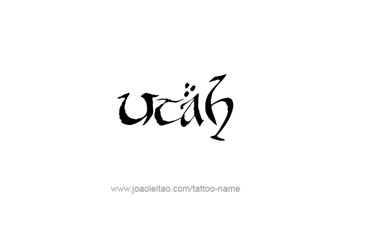 Tattoo Design USA State Name Utah