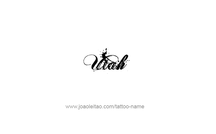 Tattoo Design USA State Name Utah