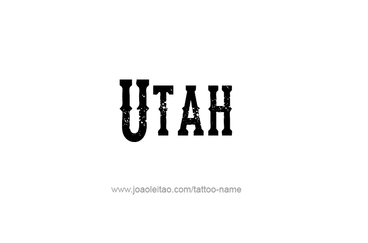 Tattoo Design USA State Name Utah