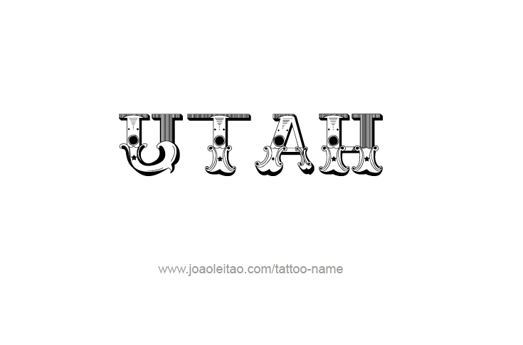 Tattoo Design USA State Name Utah