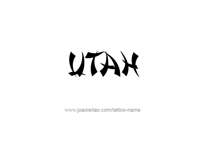 Tattoo Design USA State Name Utah