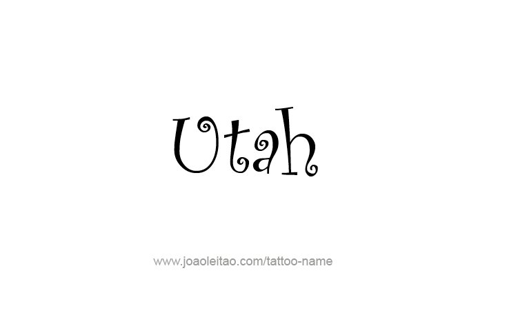 Tattoo Design USA State Name Utah