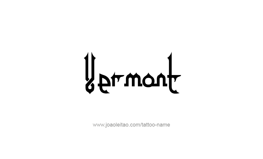 Tattoo Design USA State Name Vermont