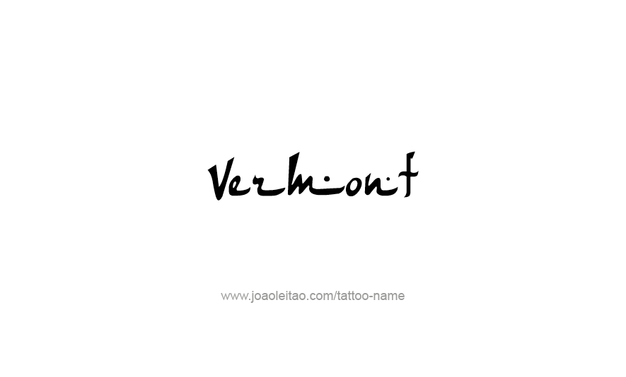 Tattoo Design USA State Name Vermont