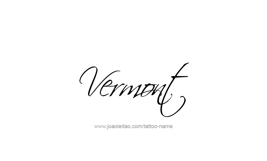 Tattoo Design USA State Name Vermont