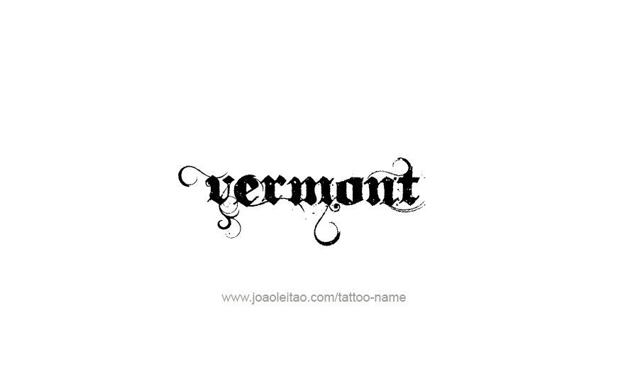 Tattoo Design USA State Name Vermont