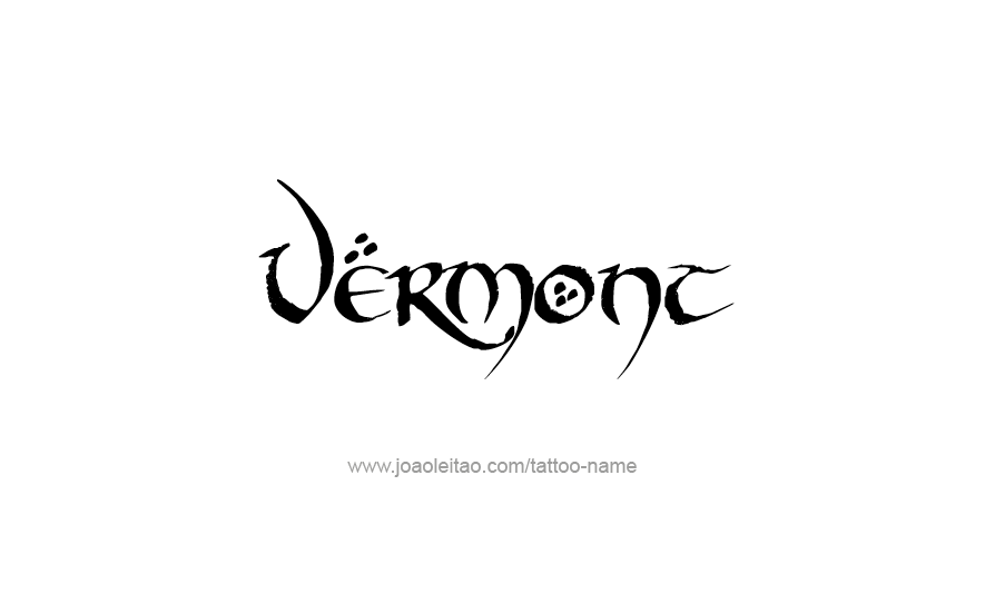 Tattoo Design USA State Name Vermont