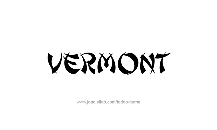 Tattoo Design USA State Name Vermont
