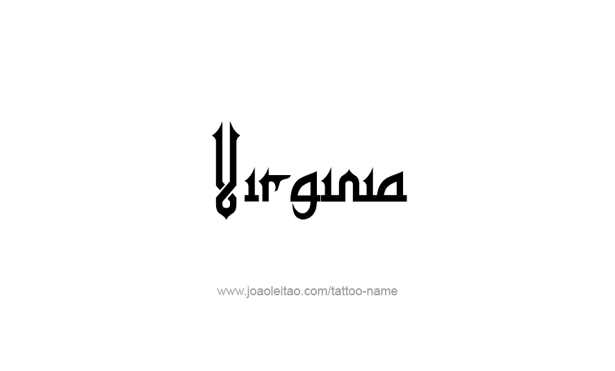 Tattoo Design USA State Name Virginia