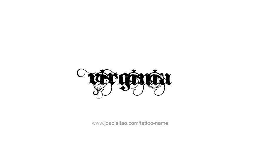 Tattoo Design USA State Name Virginia