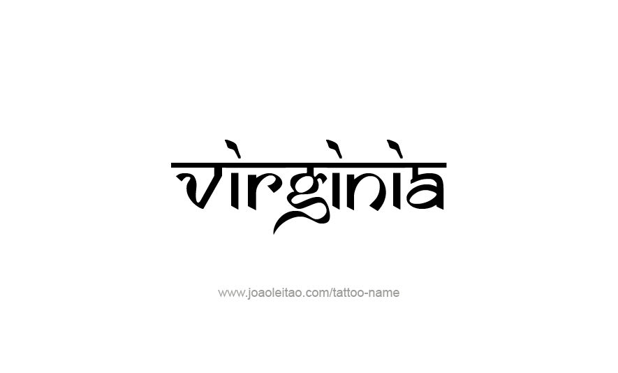 Tattoo Design USA State Name Virginia