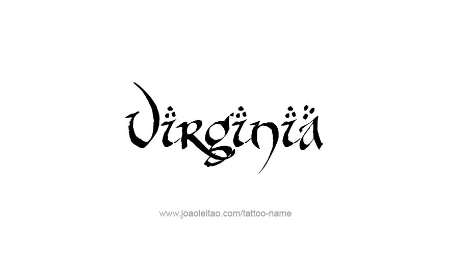 Tattoo Design USA State Name Virginia