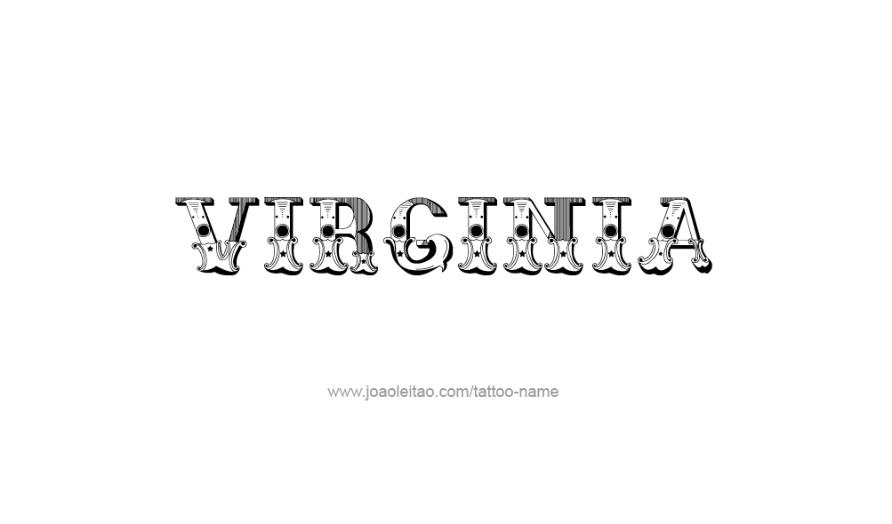 Tattoo Design USA State Name Virginia