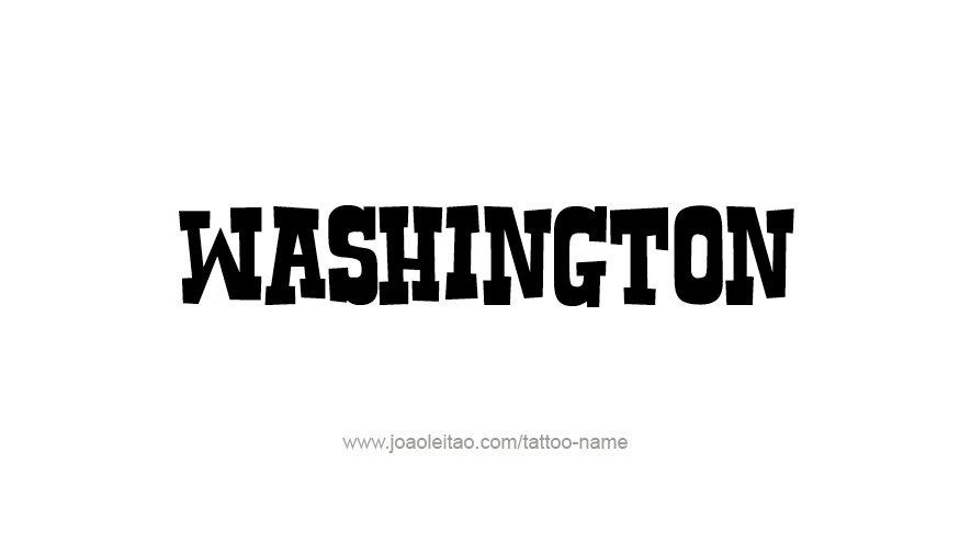 Tattoo Design USA State Name Washington