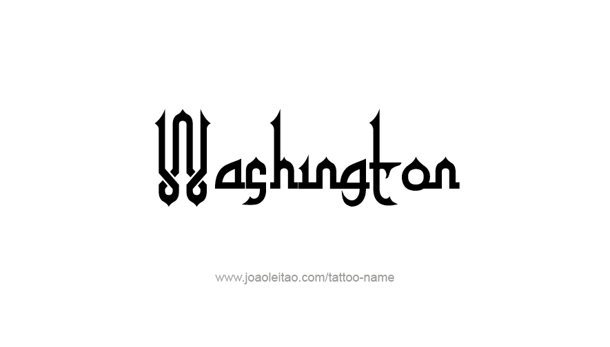 Tattoo Design USA State Name Washington