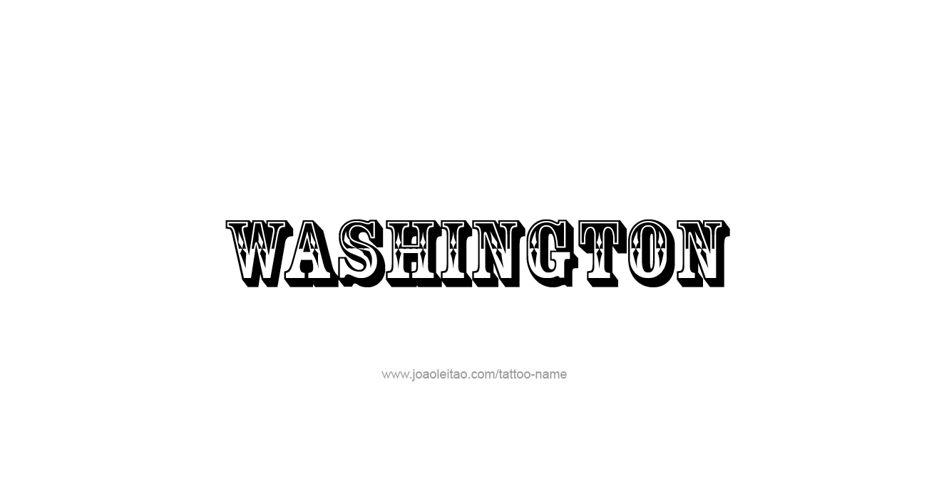 Tattoo Design USA State Name Washington