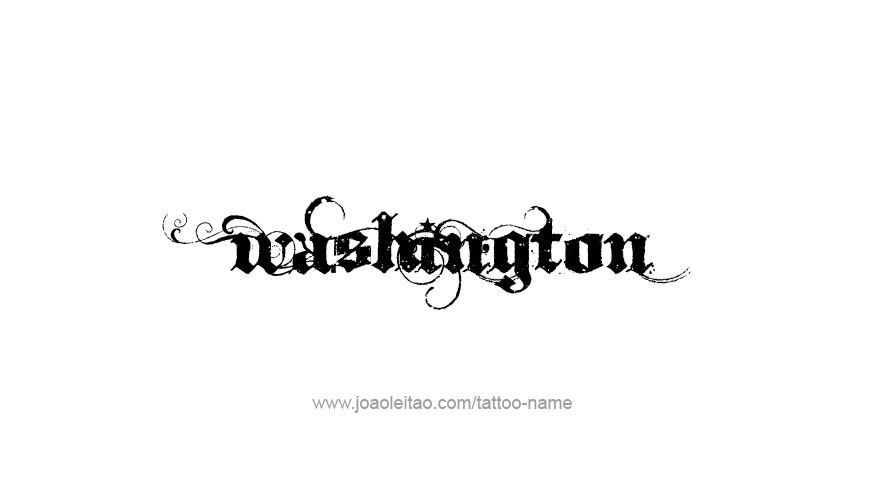Tattoo Design USA State Name Washington