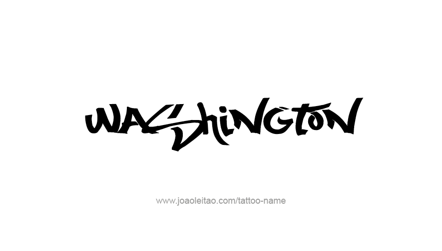 Tattoo Design USA State Name Washington