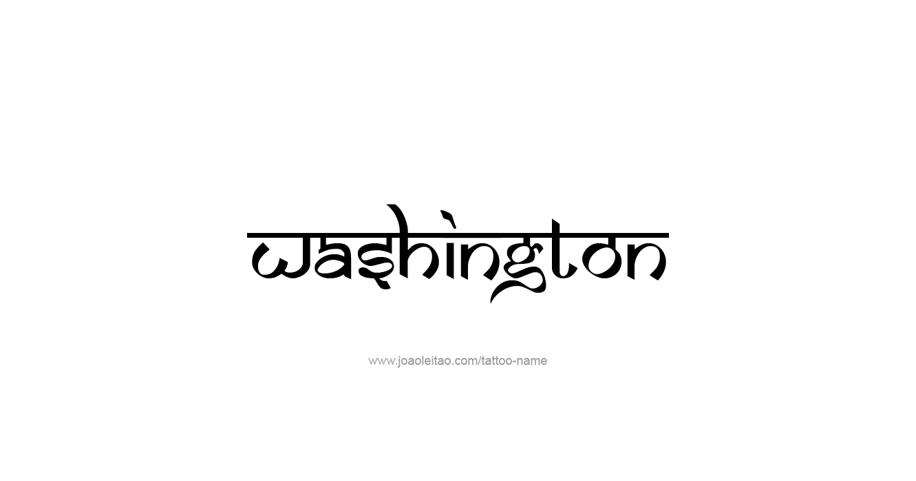 Tattoo Design USA State Name Washington