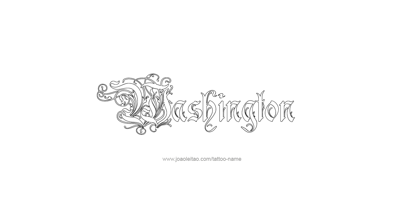 Tattoo Design USA State Name Washington