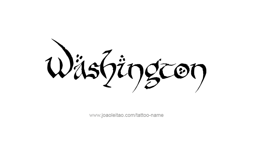 Tattoo Design USA State Name Washington