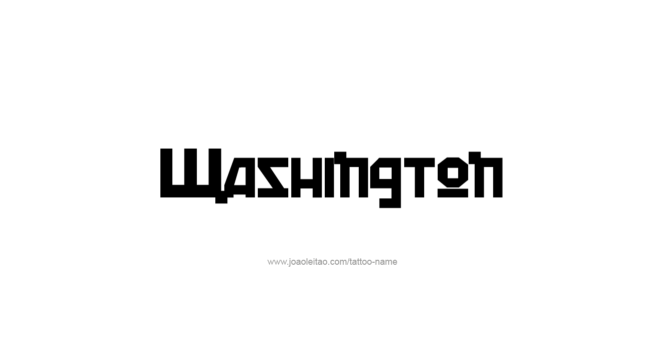 Tattoo Design USA State Name Washington