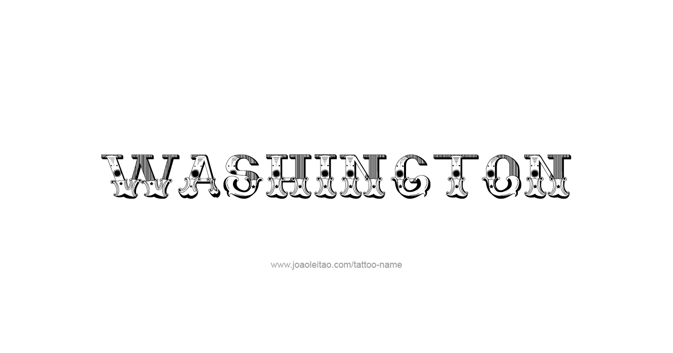 Tattoo Design USA State Name Washington