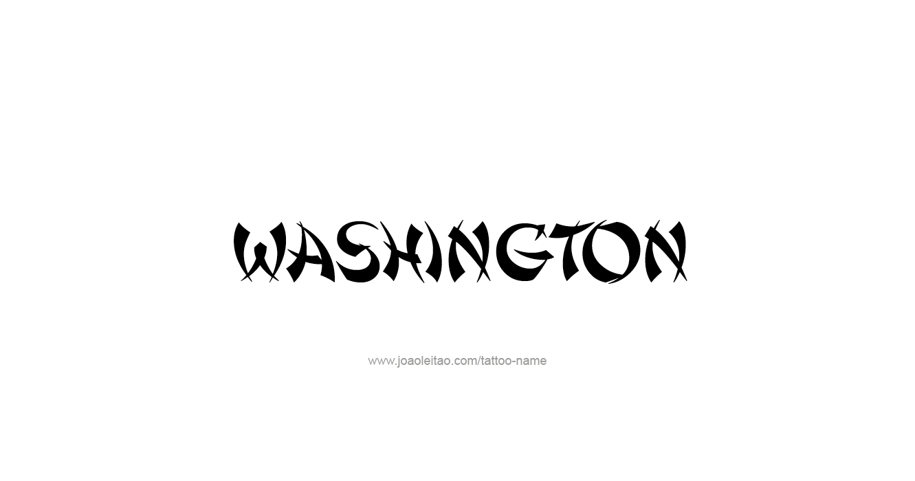 Tattoo Design USA State Name Washington