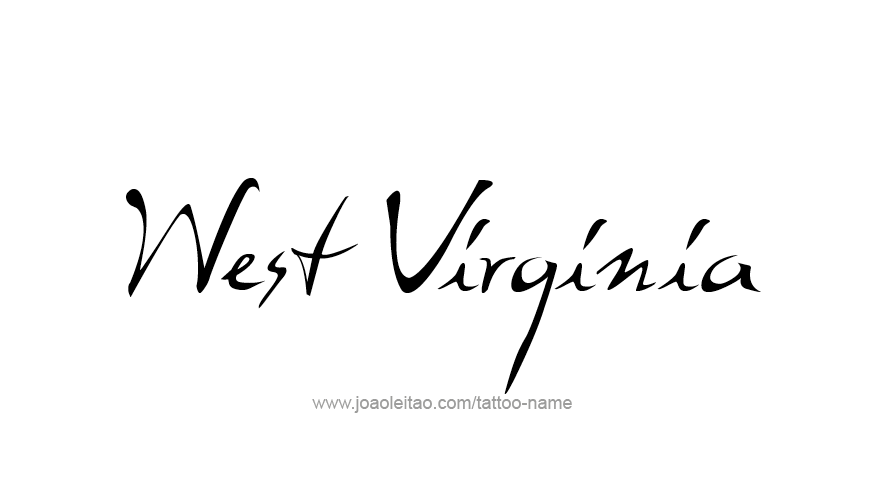 Tattoo Design USA State Name West Virginia