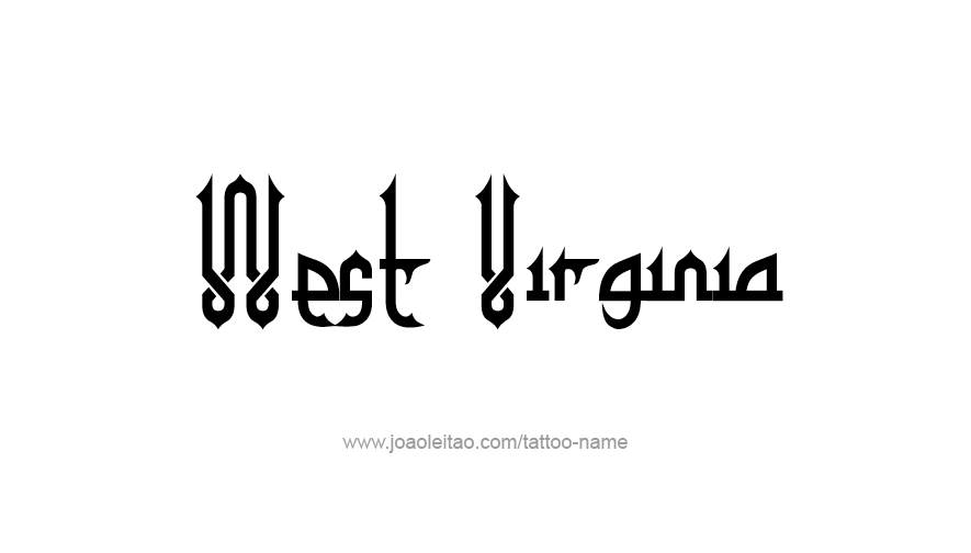 Tattoo Design USA State Name West Virginia