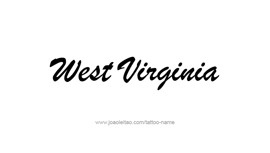 Tattoo Design USA State Name West Virginia