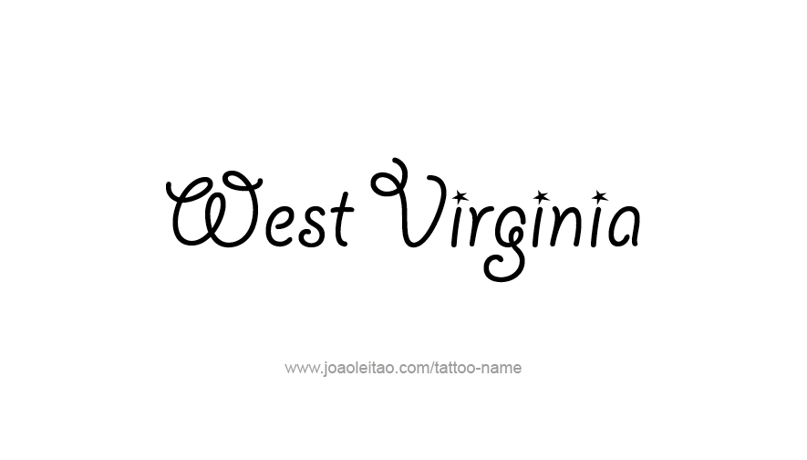 Tattoo Design USA State Name West Virginia