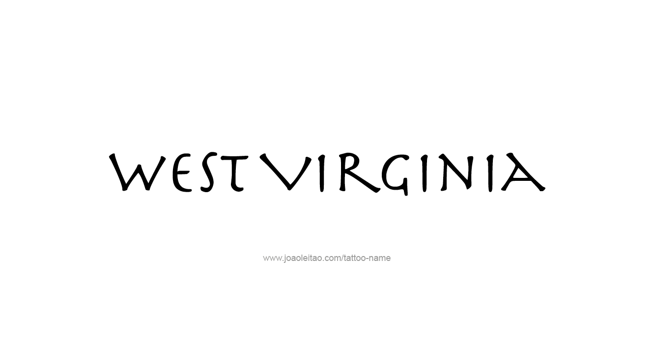 Tattoo Design USA State Name West Virginia