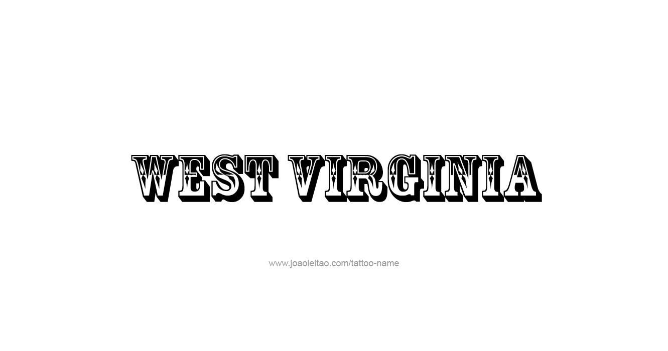 Tattoo Design USA State Name West Virginia