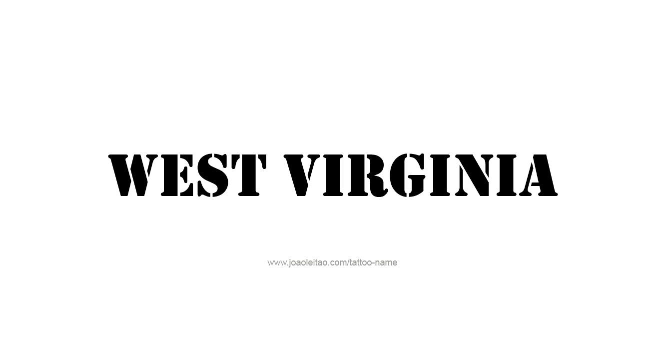 Tattoo Design USA State Name West Virginia