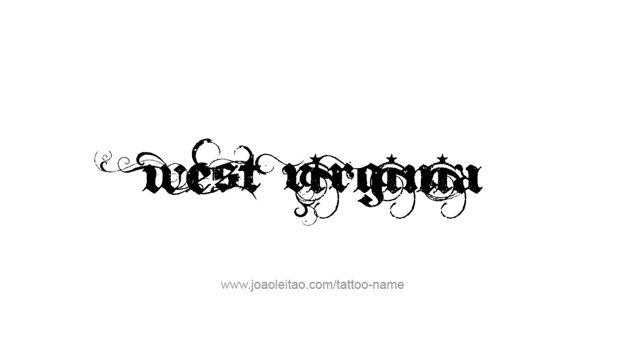 Tattoo Design USA State Name West Virginia