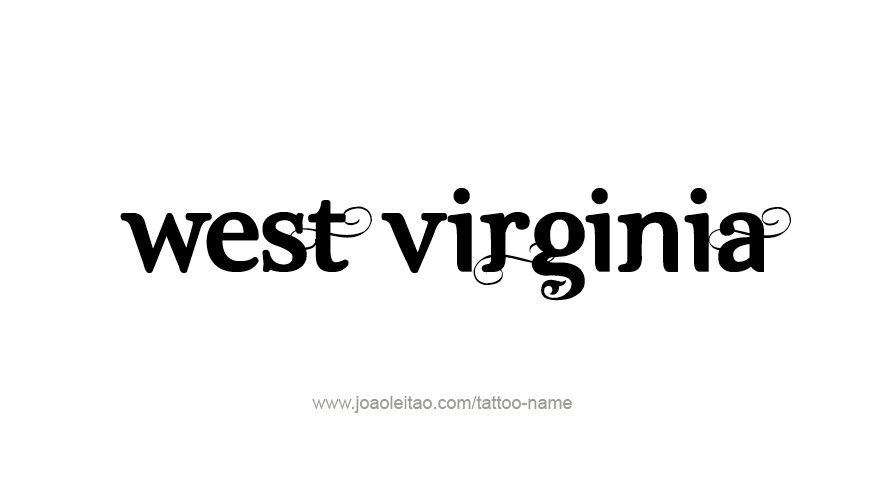 Tattoo Design USA State Name West Virginia