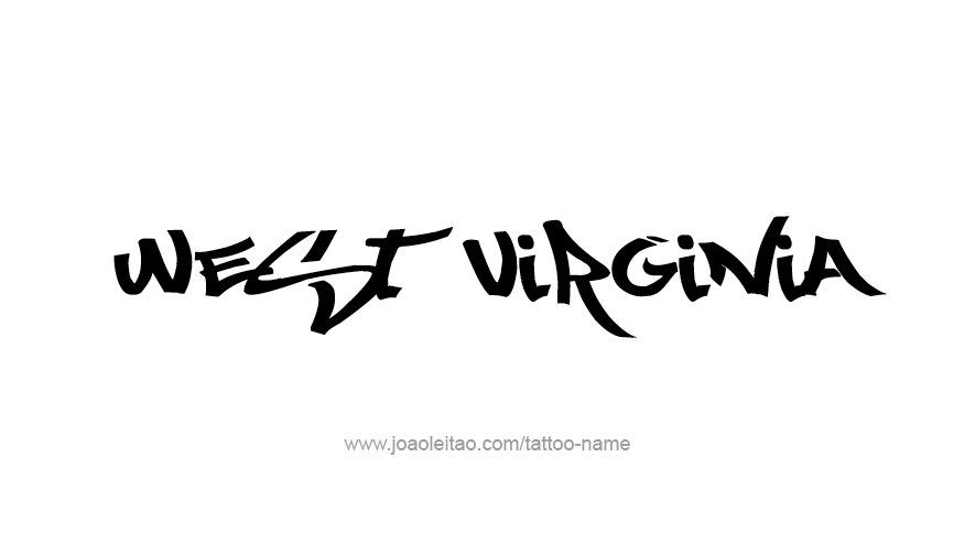 Tattoo Design USA State Name West Virginia