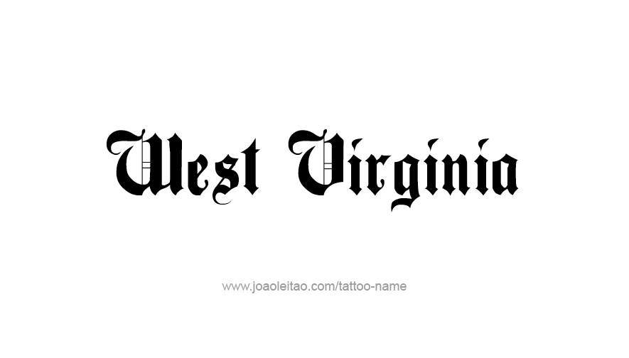 Tattoo Design USA State Name West Virginia
