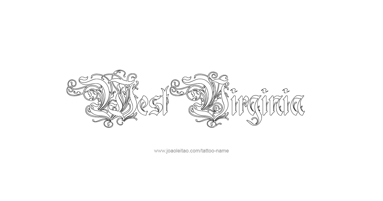 Tattoo Design USA State Name West Virginia