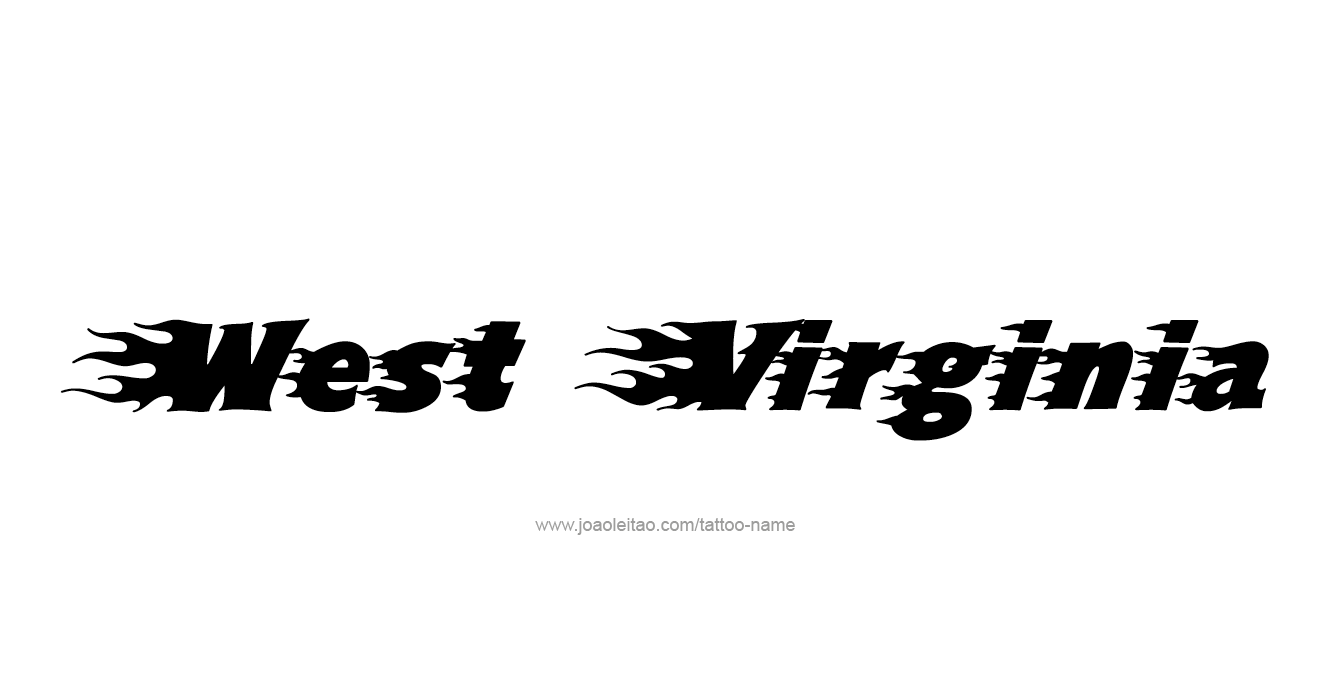 Tattoo Design USA State Name West Virginia